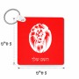 מחזיק מפתחות בצורת ריבוע בעיצוב אישי עם השם שלך בעיצוב פני אריה גודל המחזיק 5 × 5 ס"מ