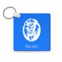 מחזיק מפתחות בצורת ריבוע בעיצוב אישי עם השם שלך בעיצוב פני אריה גודל המחזיק 5 × 5 ס"מ