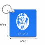 מחזיק מפתחות בצורת ריבוע בעיצוב אישי עם השם שלך בעיצוב פני אריה גודל המחזיק 5 × 5 ס"מ