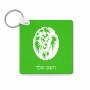 מחזיק מפתחות בצורת ריבוע בעיצוב אישי עם השם שלך בעיצוב פני אריה גודל המחזיק 5 × 5 ס"מ