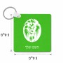 מחזיק מפתחות בצורת ריבוע בעיצוב אישי עם השם שלך בעיצוב פני אריה גודל המחזיק 5 × 5 ס"מ