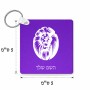 מחזיק מפתחות בצורת ריבוע בעיצוב אישי עם השם שלך בעיצוב פני אריה גודל המחזיק 5 × 5 ס"מ
