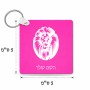 מחזיק מפתחות בצורת ריבוע בעיצוב אישי עם השם שלך בעיצוב פני אריה גודל המחזיק 5 × 5 ס"מ
