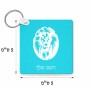 מחזיק מפתחות בצורת ריבוע בעיצוב אישי עם השם שלך בעיצוב פני אריה גודל המחזיק 5 × 5 ס"מ