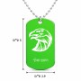 שרשרת דיסקיט מאלומיניום בעיצוב אישי עם השם שלך בעיצוב ראש נשר גודל הדיסקיט 2.9 × 5 ס"מ