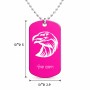 שרשרת דיסקיט מאלומיניום בעיצוב אישי עם השם שלך בעיצוב ראש נשר גודל הדיסקיט 2.9 × 5 ס"מ