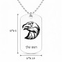 שרשרת דיסקיט מאלומיניום בעיצוב אישי עם השם שלך בעיצוב ראש נשר גודל הדיסקיט 2.9 × 5 ס"מ