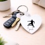 מחזיק מפתחות בצורת לב בעיצוב אישי עם השם שלך בעיצוב קפיצת משוכות גודל המחזיק 5 × 5 ס"מ