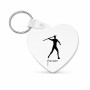 מחזיק מפתחות בצורת לב בעיצוב אישי עם השם שלך בעיצוב זורק כידון גודל המחזיק 5 × 5 ס"מ