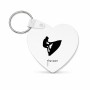 מחזיק מפתחות בצורת לב בעיצוב אישי עם השם שלך בעיצוב אופנוע ים גודל המחזיק 5 × 5 ס"מ