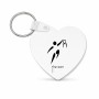 מחזיק מפתחות בצורת לב בעיצוב אישי עם השם שלך בעיצוב כדורסל אולימפי גודל המחזיק 5 × 5 ס"מ