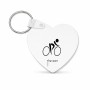 מחזיק מפתחות בצורת לב בעיצוב אישי עם השם שלך בעיצוב אופניים אולימפיים גודל המחזיק 5 × 5 ס"מ