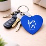 מחזיק מפתחות בצורת לב בעיצוב אישי עם השם שלך בעיצוב לוחמים אולימפיים גודל המחזיק 5 × 5 ס"מ