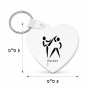 מחזיק מפתחות בצורת לב בעיצוב אישי עם השם שלך בעיצוב לוחמים אולימפיים גודל המחזיק 5 × 5 ס"מ