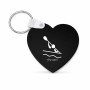 מחזיק מפתחות בצורת לב בעיצוב אישי עם השם שלך בעיצוב קיאק אולימפי גודל המחזיק 5 × 5 ס"מ