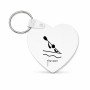מחזיק מפתחות בצורת לב בעיצוב אישי עם השם שלך בעיצוב קיאק אולימפי גודל המחזיק 5 × 5 ס"מ