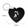 מחזיק מפתחות בצורת לב בעיצוב אישי עם השם שלך בעיצוב רצים אולימפיים גודל המחזיק 5 × 5 ס"מ