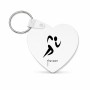 מחזיק מפתחות בצורת לב בעיצוב אישי עם השם שלך בעיצוב רצים אולימפיים גודל המחזיק 5 × 5 ס"מ