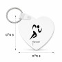 מחזיק מפתחות בצורת לב בעיצוב אישי עם השם שלך בעיצוב רצים אולימפיים גודל המחזיק 5 × 5 ס"מ