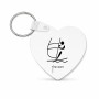 מחזיק מפתחות בצורת לב בעיצוב אישי עם השם שלך בעיצוב שייט אולימפי גודל המחזיק 5 × 5 ס"מ