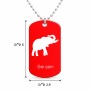 שרשרת דיסקיט מאלומיניום בעיצוב אישי עם השם שלך בעיצוב פיל גודל הדיסקיט 2.9 × 5 ס"מ