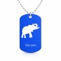 שרשרת דיסקיט מאלומיניום בעיצוב אישי עם השם שלך בעיצוב פיל גודל הדיסקיט 2.9 × 5 ס"מ