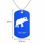 שרשרת דיסקיט מאלומיניום בעיצוב אישי עם השם שלך בעיצוב פיל גודל הדיסקיט 2.9 × 5 ס"מ