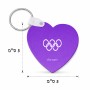 מחזיק מפתחות בצורת לב בעיצוב אישי עם השם שלך בעיצוב אולימפי גודל המחזיק 5 × 5 ס"מ