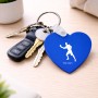 מחזיק מפתחות בצורת לב בעיצוב אישי עם השם שלך בעיצוב שחקן פינג פונג גודל המחזיק 5 × 5 ס"מ