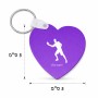 מחזיק מפתחות בצורת לב בעיצוב אישי עם השם שלך בעיצוב שחקן פינג פונג גודל המחזיק 5 × 5 ס"מ
