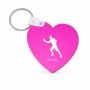 מחזיק מפתחות בצורת לב בעיצוב אישי עם השם שלך בעיצוב שחקן פינג פונג גודל המחזיק 5 × 5 ס"מ