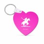 מחזיק מפתחות בצורת לב בעיצוב אישי עם השם שלך בעיצוב שחקן פולו - סוס גודל המחזיק 5 × 5 ס"מ
