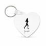 מחזיק מפתחות בצורת לב בעיצוב אישי עם השם שלך בעיצוב רץ רץ אישה גודל המחזיק 5 × 5 ס"מ