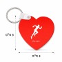 מחזיק מפתחות בצורת לב בעיצוב אישי עם השם שלך בעיצוב רץ גודל המחזיק 5 × 5 ס"מ