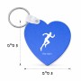 מחזיק מפתחות בצורת לב בעיצוב אישי עם השם שלך בעיצוב רץ גודל המחזיק 5 × 5 ס"מ