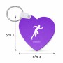 מחזיק מפתחות בצורת לב בעיצוב אישי עם השם שלך בעיצוב רץ גודל המחזיק 5 × 5 ס"מ