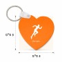 מחזיק מפתחות בצורת לב בעיצוב אישי עם השם שלך בעיצוב רץ גודל המחזיק 5 × 5 ס"מ