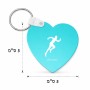 מחזיק מפתחות בצורת לב בעיצוב אישי עם השם שלך בעיצוב רץ גודל המחזיק 5 × 5 ס"מ