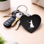 מחזיק מפתחות בצורת לב בעיצוב אישי עם השם שלך בעיצוב סמוראי גודל המחזיק 5 × 5 ס"מ