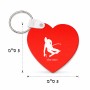 מחזיק מפתחות בצורת לב בעיצוב אישי עם השם שלך בעיצוב סקי גודל המחזיק 5 × 5 ס"מ