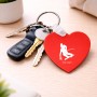 מחזיק מפתחות בצורת לב בעיצוב אישי עם השם שלך בעיצוב סקי גודל המחזיק 5 × 5 ס"מ