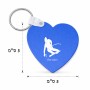 מחזיק מפתחות בצורת לב בעיצוב אישי עם השם שלך בעיצוב סקי גודל המחזיק 5 × 5 ס"מ