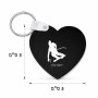 מחזיק מפתחות בצורת לב בעיצוב אישי עם השם שלך בעיצוב סקי גודל המחזיק 5 × 5 ס"מ