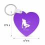 מחזיק מפתחות בצורת לב בעיצוב אישי עם השם שלך בעיצוב סקי גודל המחזיק 5 × 5 ס"מ
