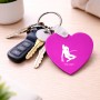 מחזיק מפתחות בצורת לב בעיצוב אישי עם השם שלך בעיצוב סקי גודל המחזיק 5 × 5 ס"מ