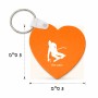 מחזיק מפתחות בצורת לב בעיצוב אישי עם השם שלך בעיצוב סקי גודל המחזיק 5 × 5 ס"מ