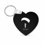 מחזיק מפתחות בצורת לב בעיצוב אישי עם השם שלך בעיצוב צניחה חופשית גודל המחזיק 5 × 5 ס"מ