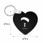 מחזיק מפתחות בצורת לב בעיצוב אישי עם השם שלך בעיצוב צניחה חופשית גודל המחזיק 5 × 5 ס"מ