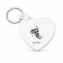 מחזיק מפתחות בצורת לב בעיצוב אישי עם השם שלך בעיצוב אופנוע שלג גודל המחזיק 5 × 5 ס"מ