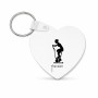 מחזיק מפתחות בצורת לב בעיצוב אישי עם השם שלך בעיצוב אימון ספינינג - אישה גודל המחזיק 5 × 5 ס"מ